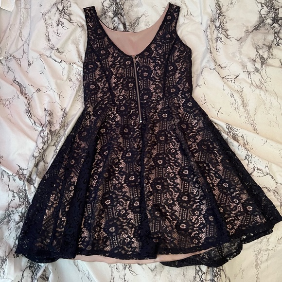 Blue and Pink Lace Dress - Picture 2 of 3